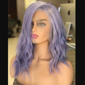 Hair Queen LA NEW* Amethyst/Lilac/Purple 100% Human Hair Wig, 18 inches